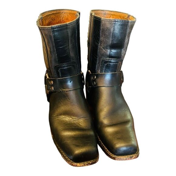 FRYE Flag Harness Americana Short 150th Anniversary Boots Black Size 7 1/2 USA - Picture 3 of 15